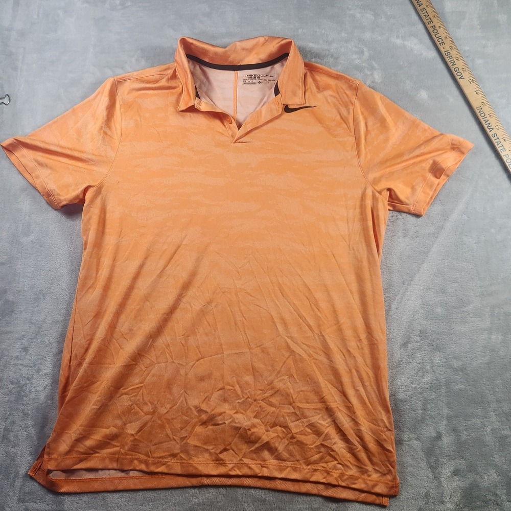 Nike Golf  Dri-Fit Orange Golf Polo Shirt Tour Performance Size L - Standard Fit